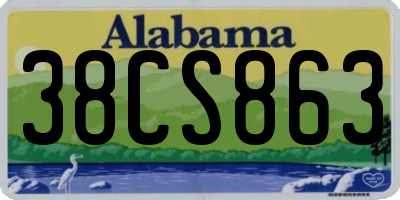 AL license plate 38CS863
