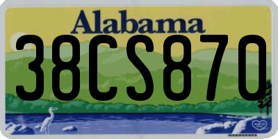 AL license plate 38CS870