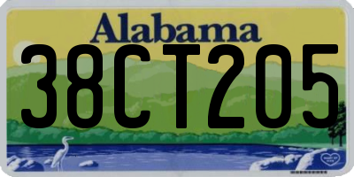 AL license plate 38CT205