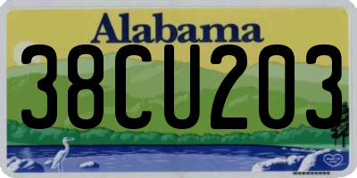 AL license plate 38CU203