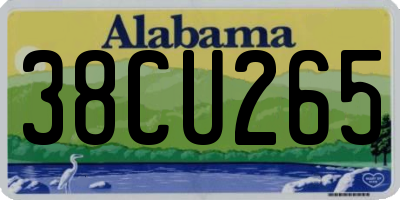 AL license plate 38CU265