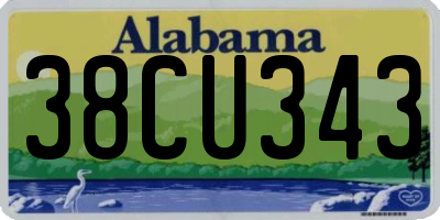 AL license plate 38CU343