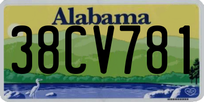 AL license plate 38CV781