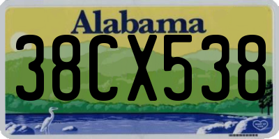 AL license plate 38CX538