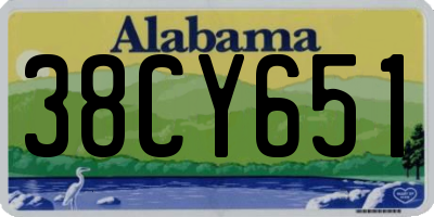 AL license plate 38CY651
