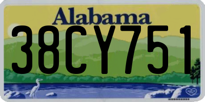 AL license plate 38CY751