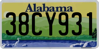 AL license plate 38CY931