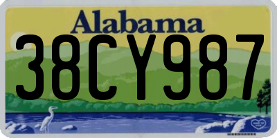 AL license plate 38CY987