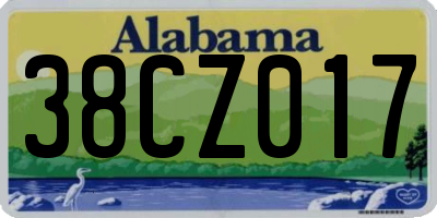 AL license plate 38CZ017