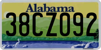 AL license plate 38CZ092