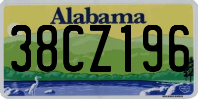 AL license plate 38CZ196