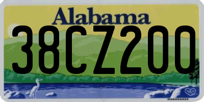 AL license plate 38CZ200