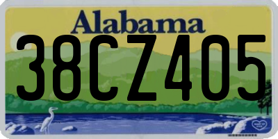 AL license plate 38CZ405