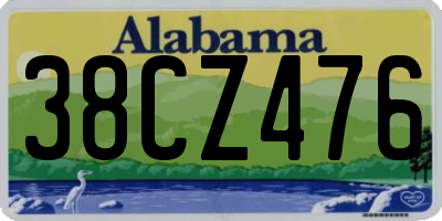 AL license plate 38CZ476