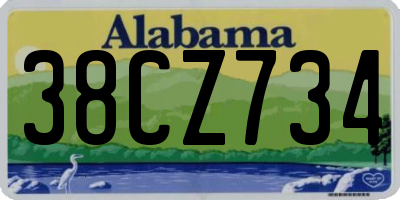 AL license plate 38CZ734