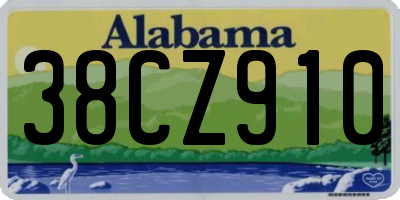 AL license plate 38CZ910
