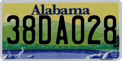 AL license plate 38DA028