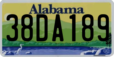 AL license plate 38DA189