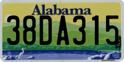 AL license plate 38DA315