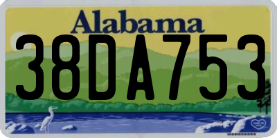 AL license plate 38DA753