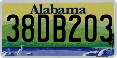 AL license plate 38DB203