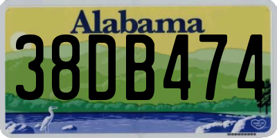 AL license plate 38DB474