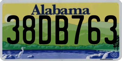 AL license plate 38DB763