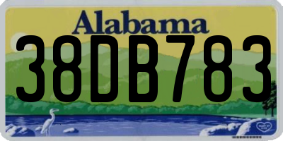 AL license plate 38DB783
