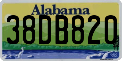 AL license plate 38DB820