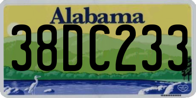 AL license plate 38DC233