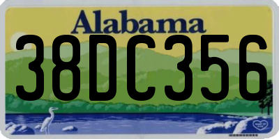 AL license plate 38DC356