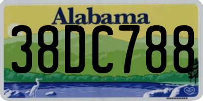 AL license plate 38DC788