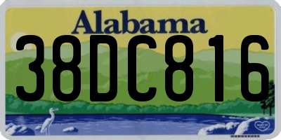 AL license plate 38DC816