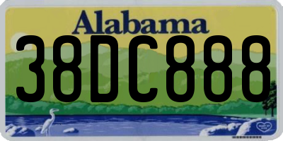 AL license plate 38DC888