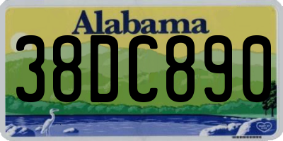 AL license plate 38DC890