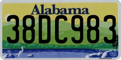 AL license plate 38DC983