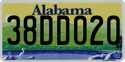 AL license plate 38DD020