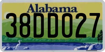 AL license plate 38DD027