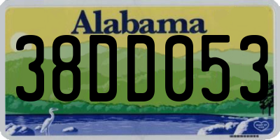 AL license plate 38DD053