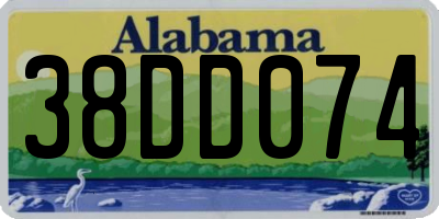AL license plate 38DD074