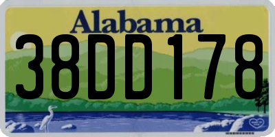 AL license plate 38DD178
