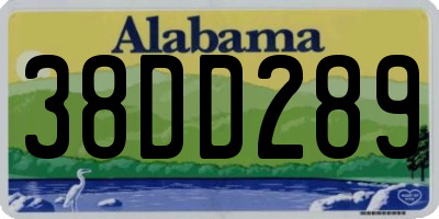 AL license plate 38DD289