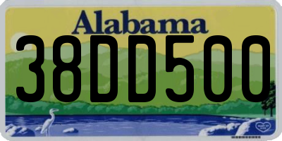 AL license plate 38DD500
