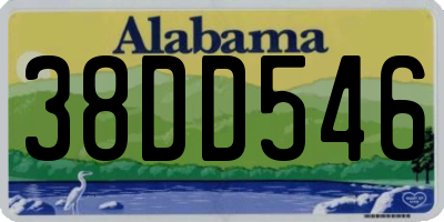 AL license plate 38DD546