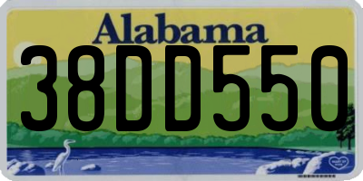 AL license plate 38DD550