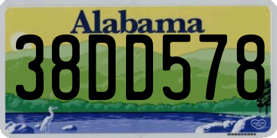 AL license plate 38DD578
