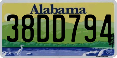 AL license plate 38DD794