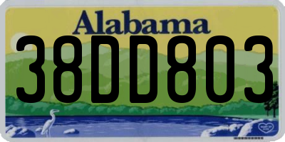 AL license plate 38DD803