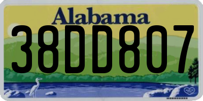 AL license plate 38DD807