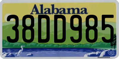 AL license plate 38DD985